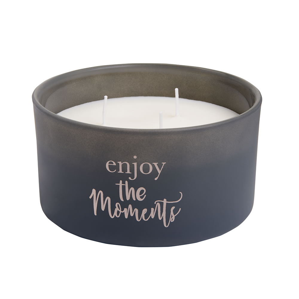 Wilko 3 Wick Candle Enjoy the Moments Wilko