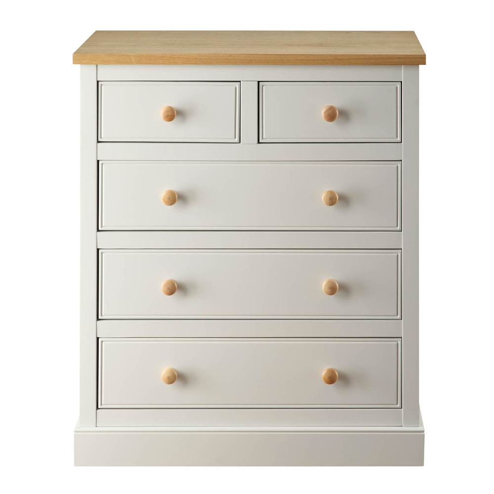 St Ives Dove Grey and Ash 3 + 2 Drawer Chest of Drawers Image
