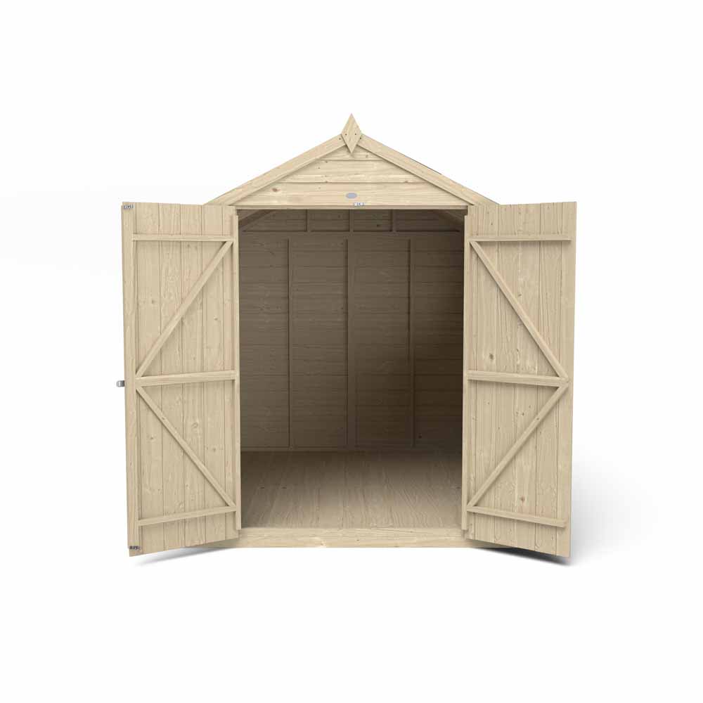 Forest Garden 8 x 6ft Double Door Overlap Pressure Treated Apex Shed Image 15