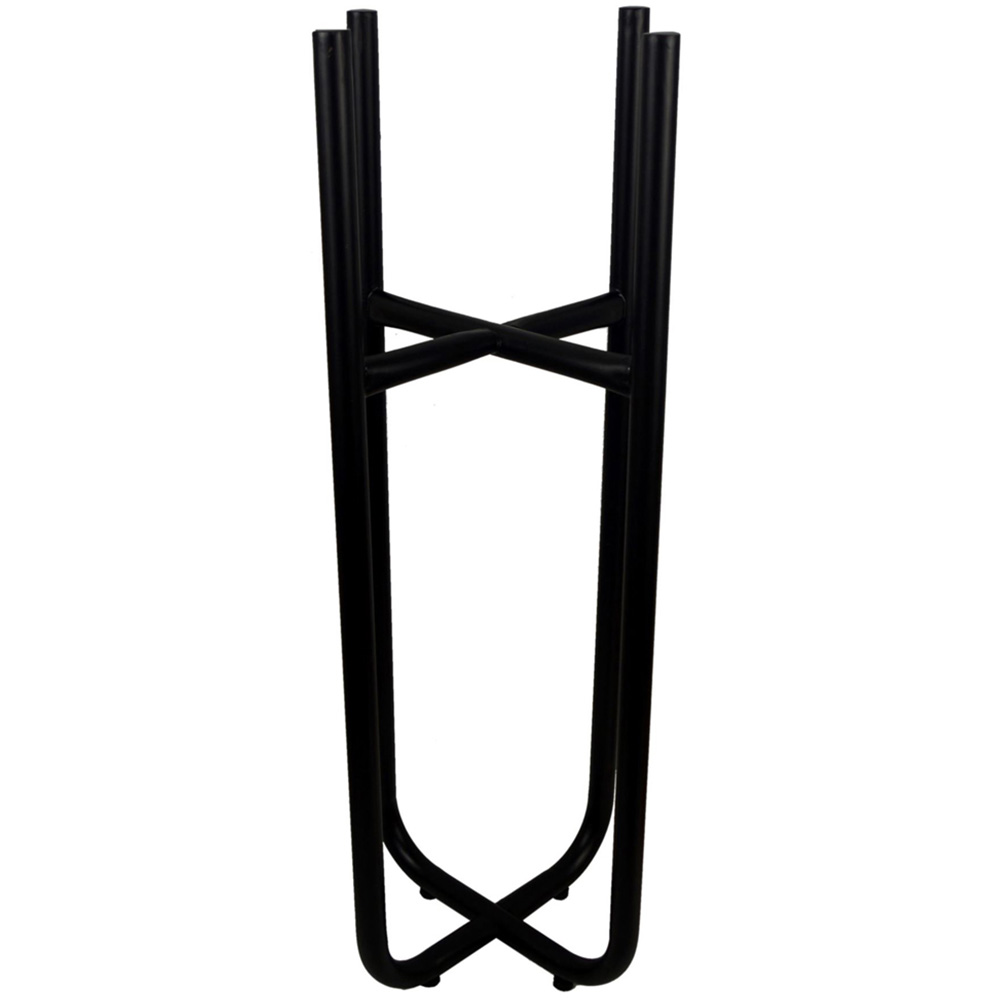 Leaf Tall Black Metal Planter Stand and Gold Planter Set 62 x 18cm Image 2