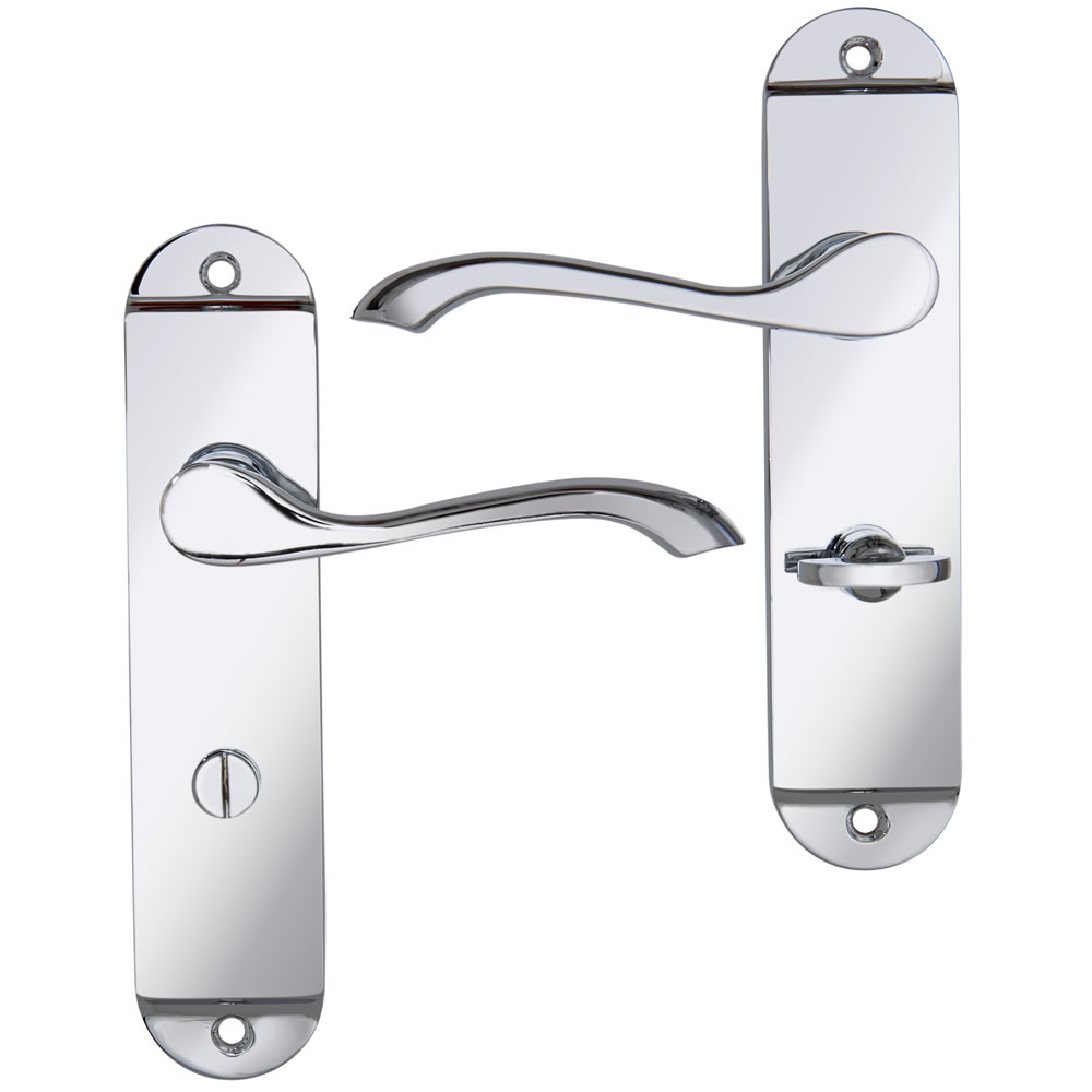 Wilko Ambassador Chrome Bathroom Lock Door Handle Wilko