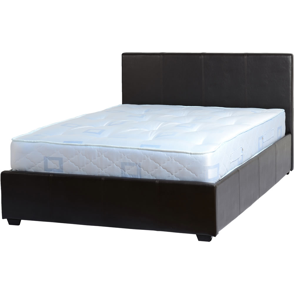 Prado Black Faux Leather Ottoman Double Bed Image 1