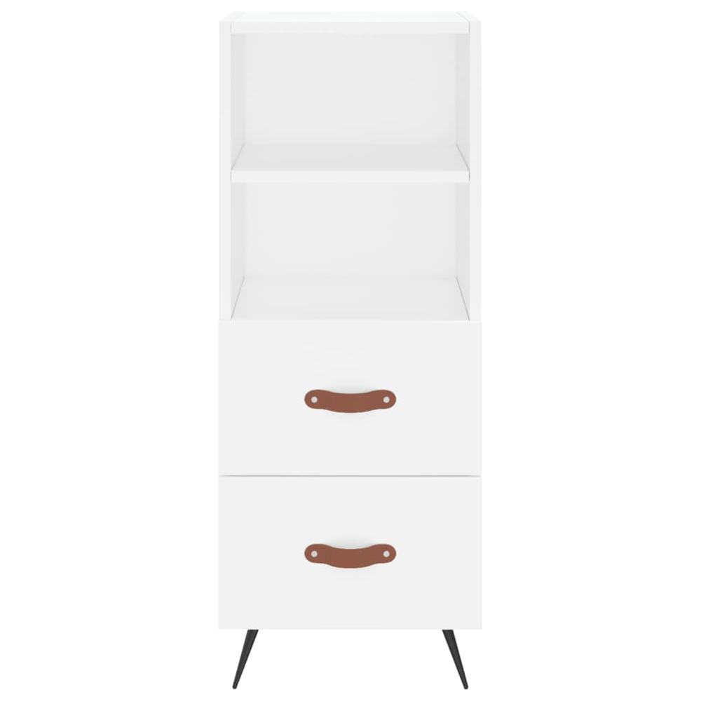 vidaXL Single Door 2 Drawer 2 Shelf White Highboard Image 6