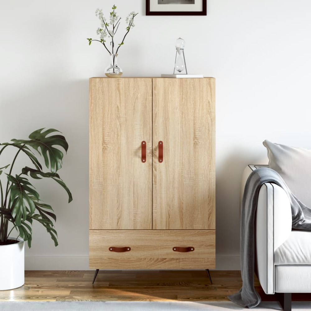 vidaXL 2 Door Single Drawer Sonoma Oak Highboard Image 9