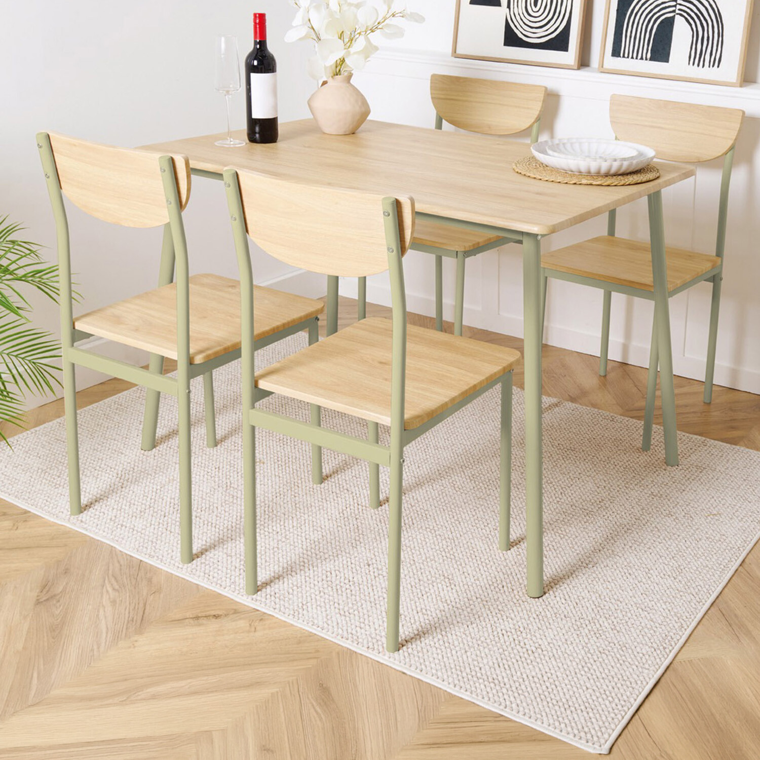 Eden Dining Table and Chairs Set Natural Image 1