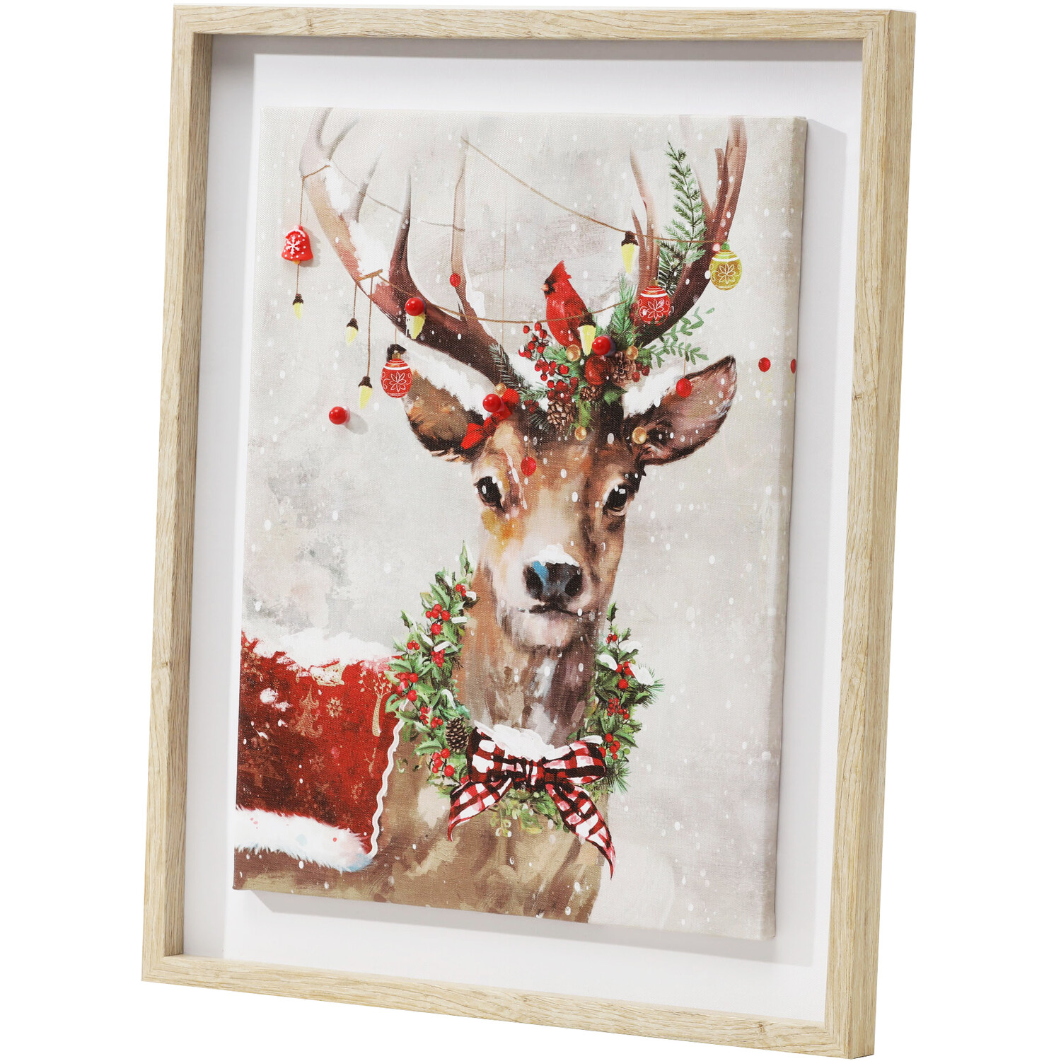 Adorned Frosted Reindeer Framed Wall Art Image 5