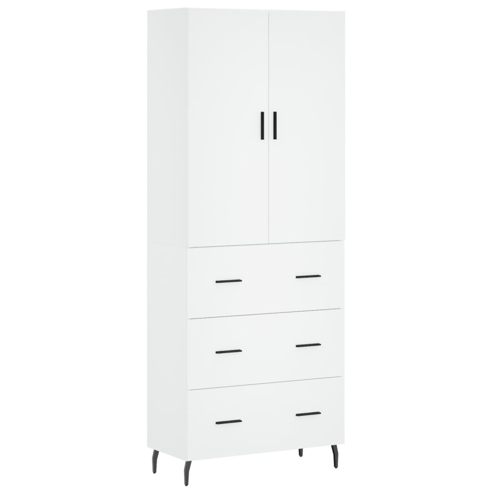 vidaXL 2 Door 3 Drawer White Highboard Image 2