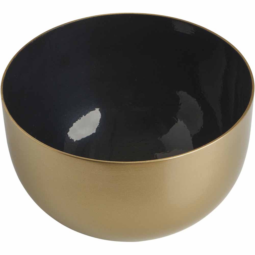 Wilko Black/Gold Large Metal Bowl Image 2