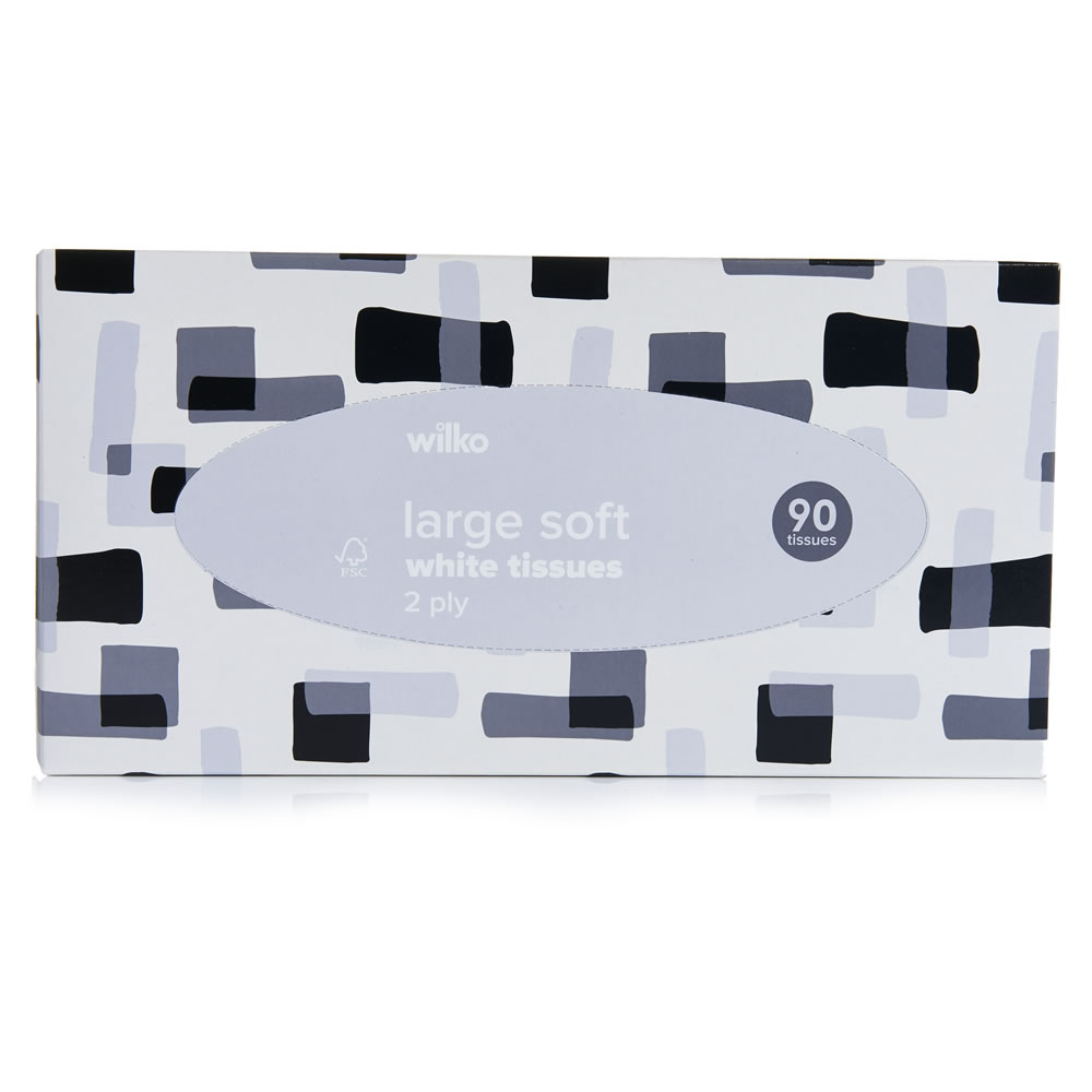 Wilko Large Soft White Tissues 90 Sheets 2 Ply Image