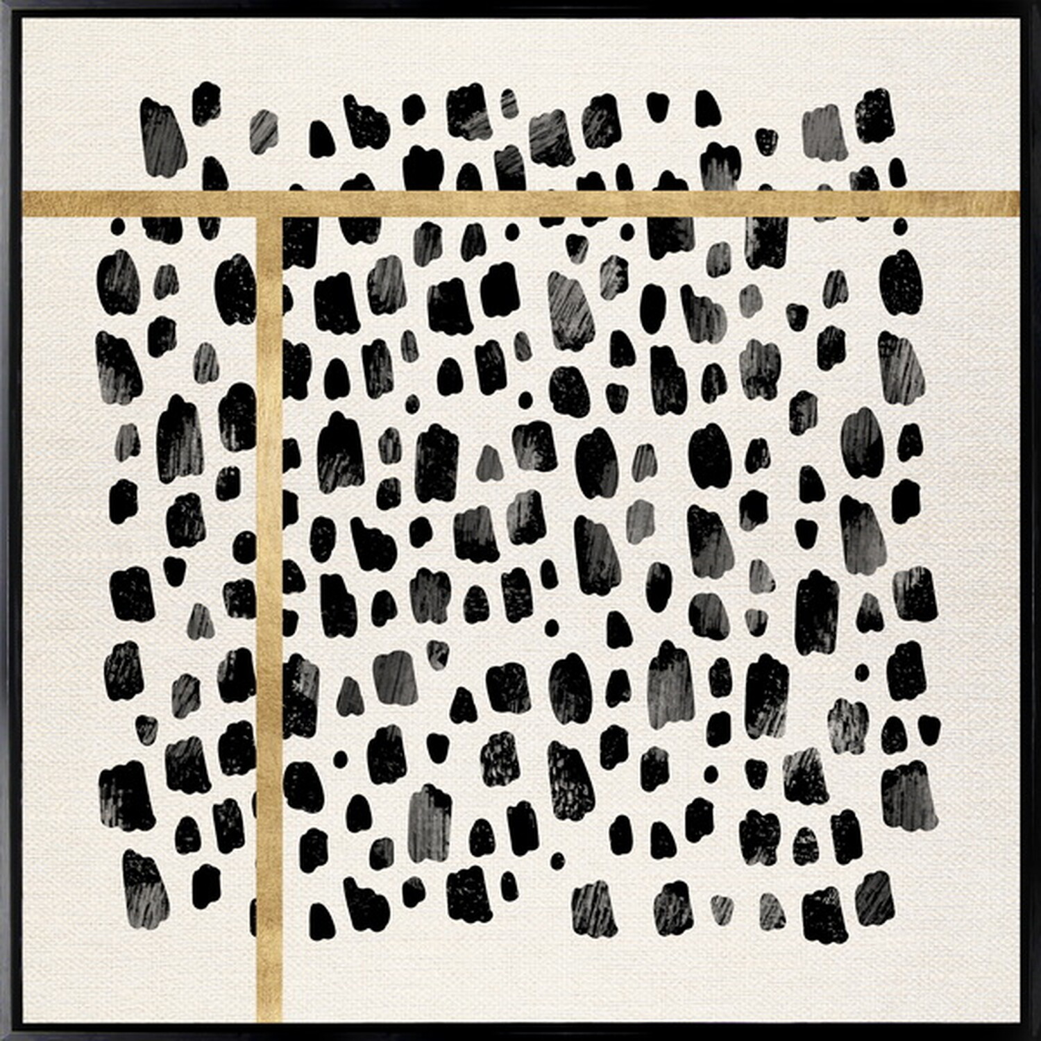 Foiled Monochrome Speckle Canvas - Black Image 1
