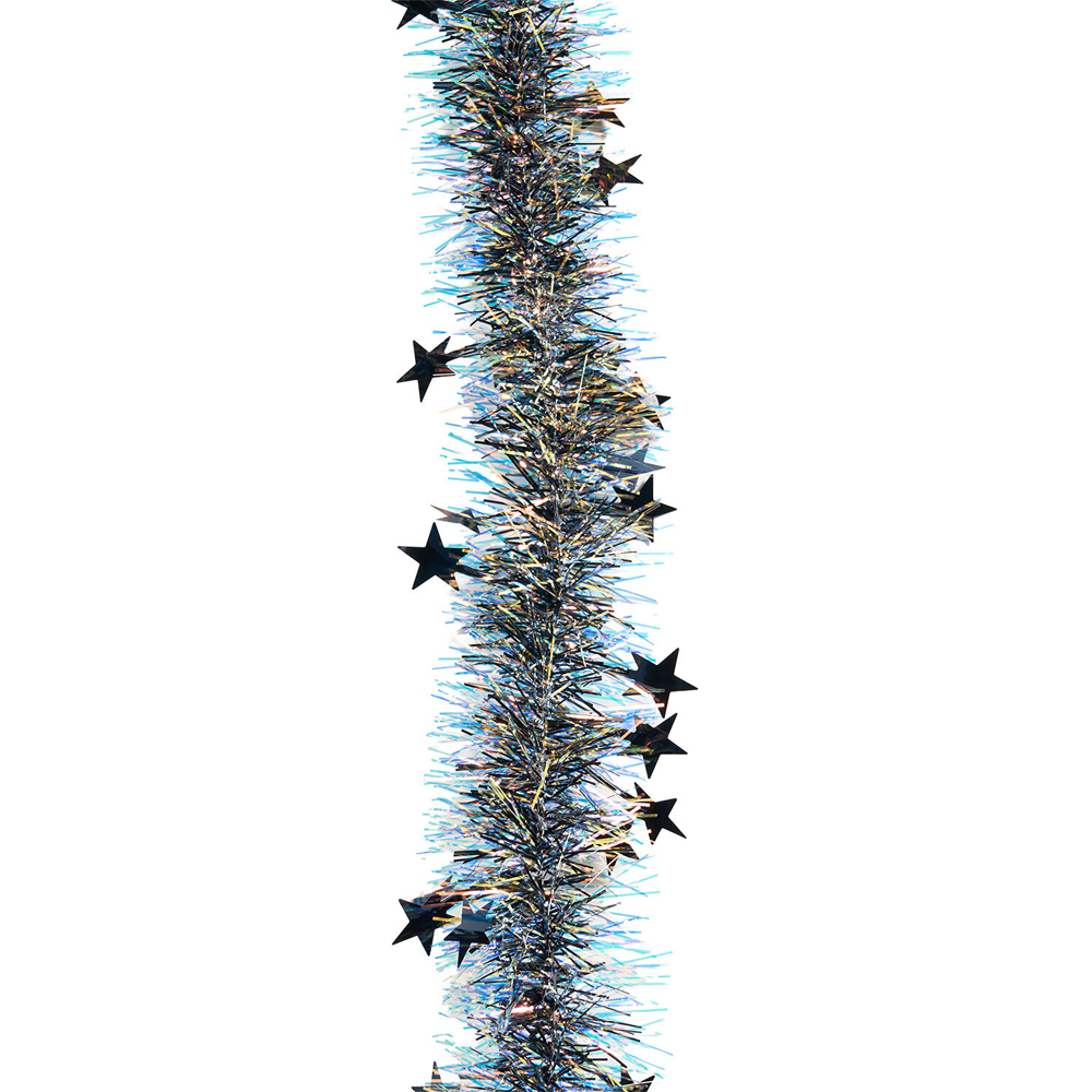 Iridescent Star Tinsel Navy Blue Image 2