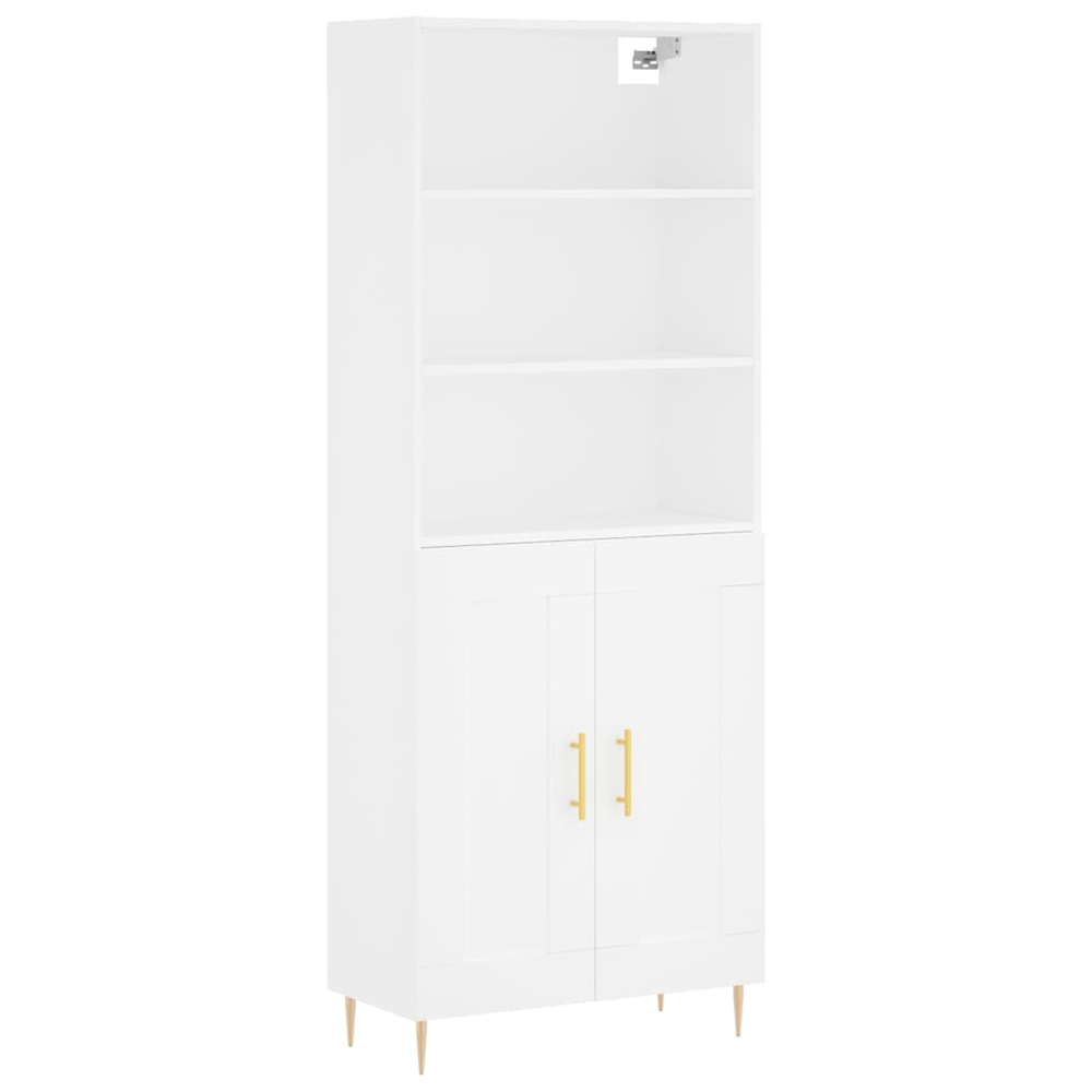 vidaXL 2 Door 3 Shelf White Highboard Image 2