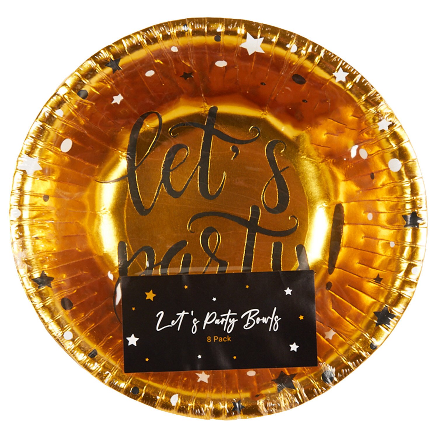 Pack of 8 Lets Party Paper Bowls - Gold Image 1