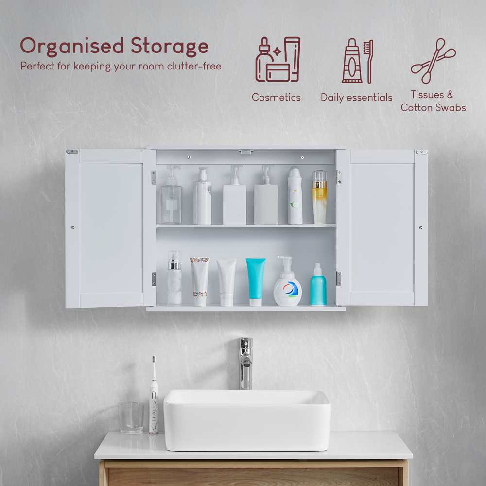 BATH VIDA Priano White 2 Door Bathroom Cabinet Image 6