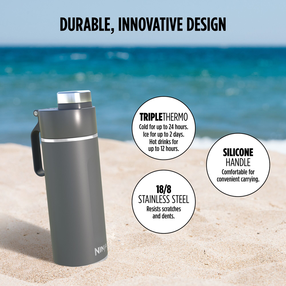 Ninja Thirsti DW2401EUUKGY Grey Carbonated Drink Travel Bottle 700ml Image 5