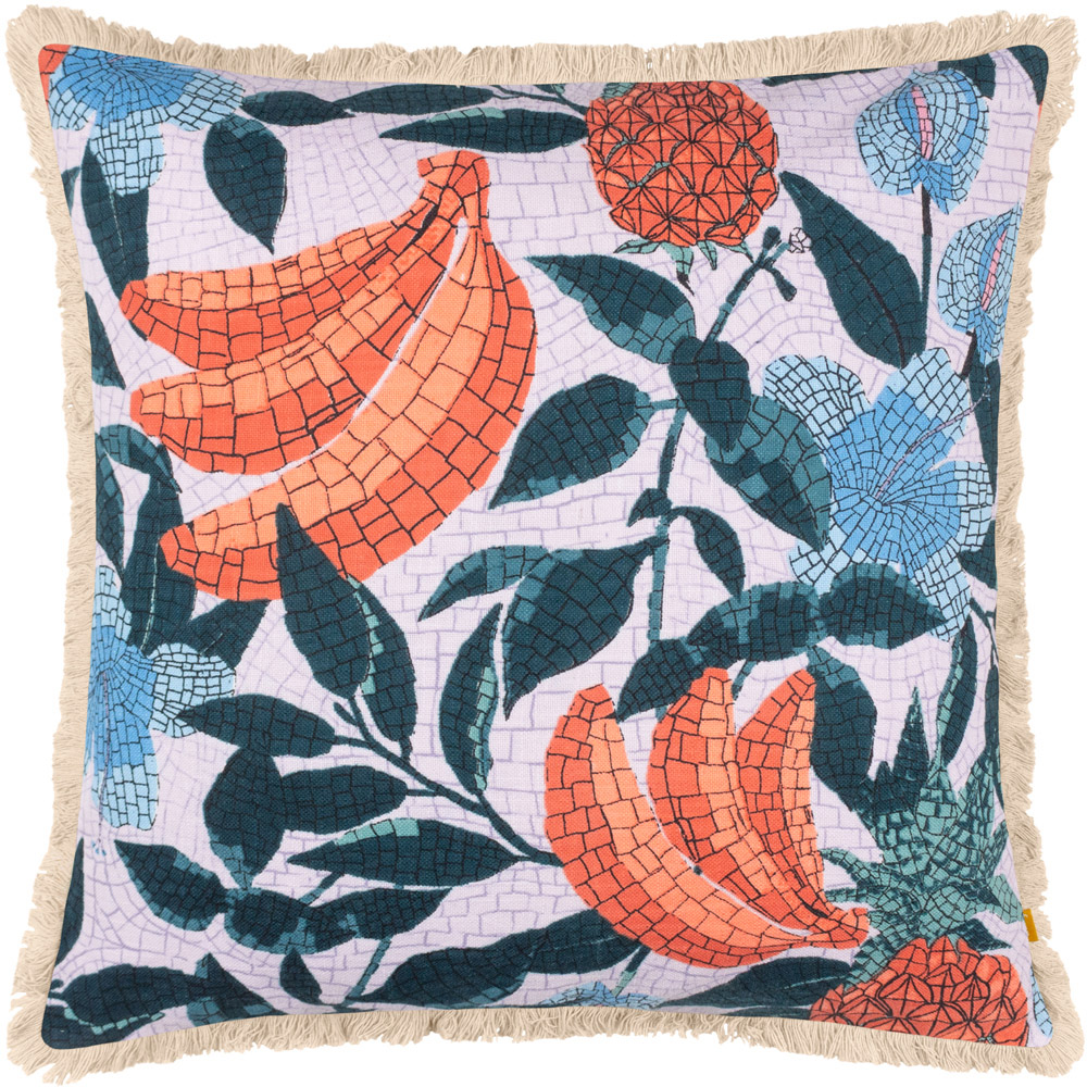 furn. Cypressa Lilac Floral Mosaic Cushion Image 1