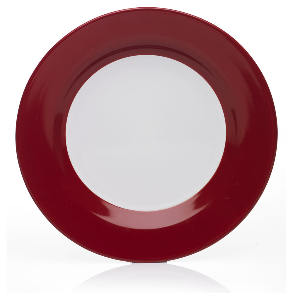 Wilko Colour Play Red and White Dinner Plate Image 1