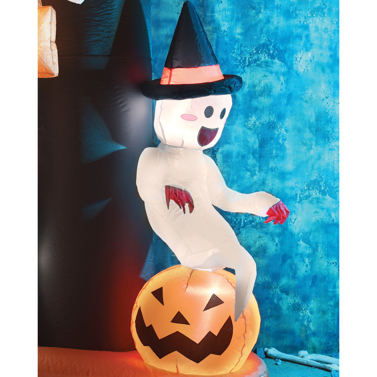 8ft Inflatable Post Sign Halloween Decoration - Black Image 3