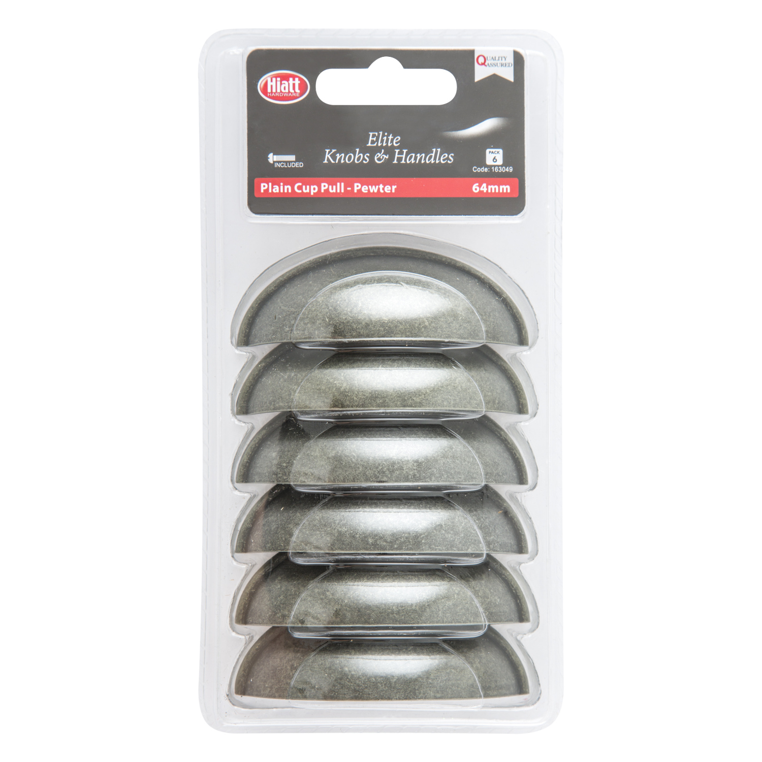 Hiatt Pewter Plain Cup Pull Handle 6 Pack Image