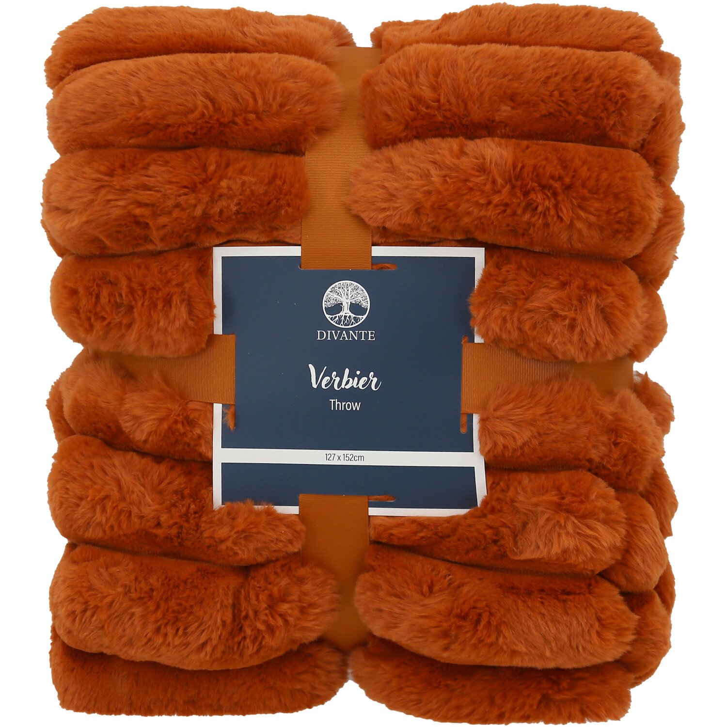 Verbier Faux Fur Throw Rust Image 1