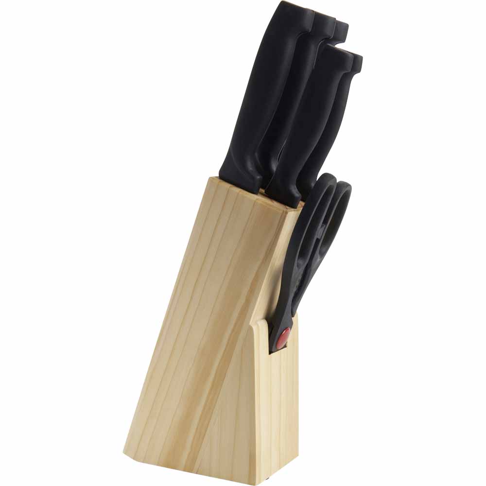 Wilko Functional Wilko Knife Set 7pcs Stainless Steel, Wood