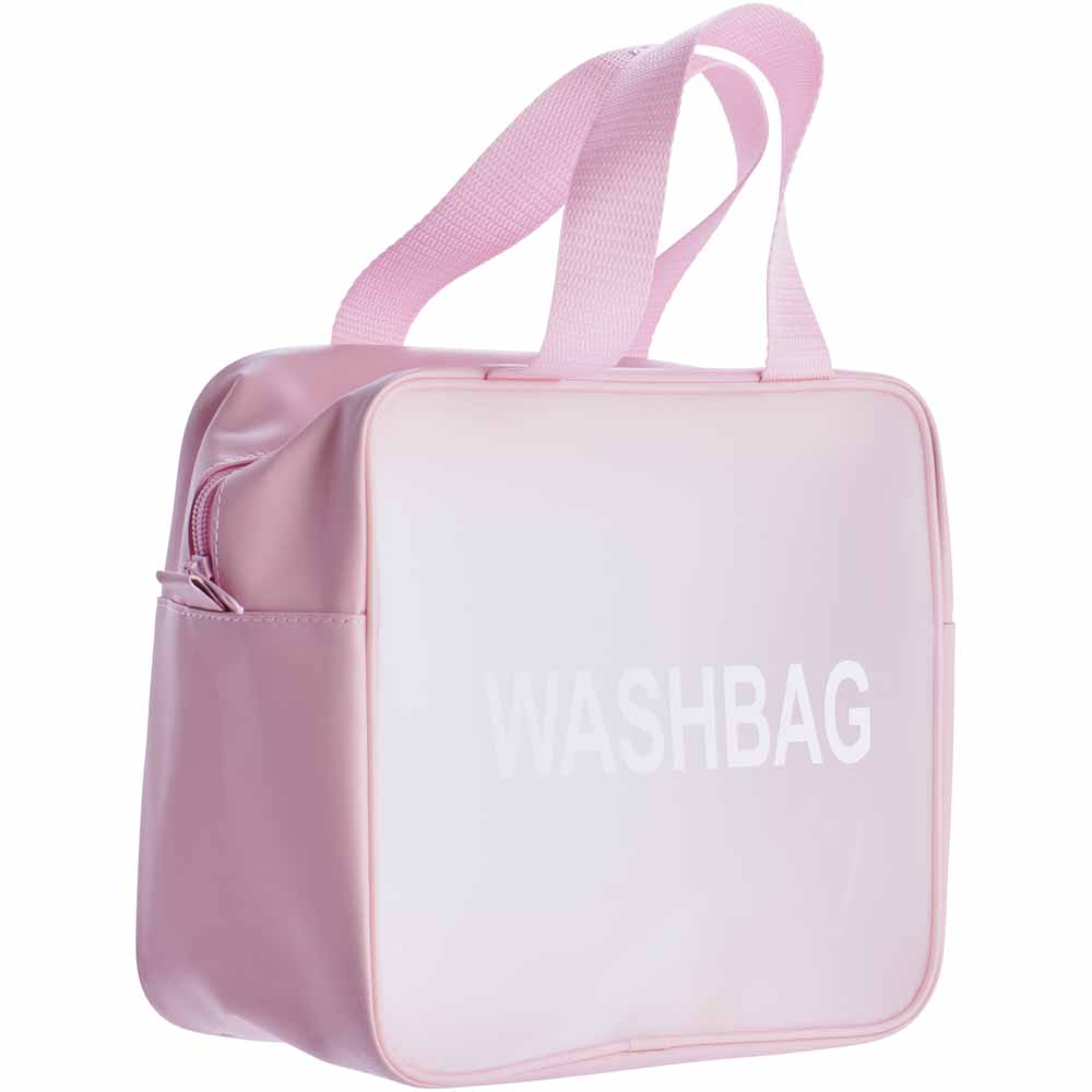 Large pink carry washbag | Wilko