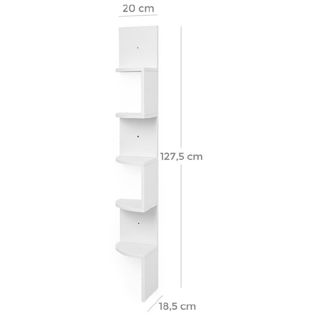 Modcraft 5 Shelf White Zigzag Floating Corner Wall Shelf Image 5