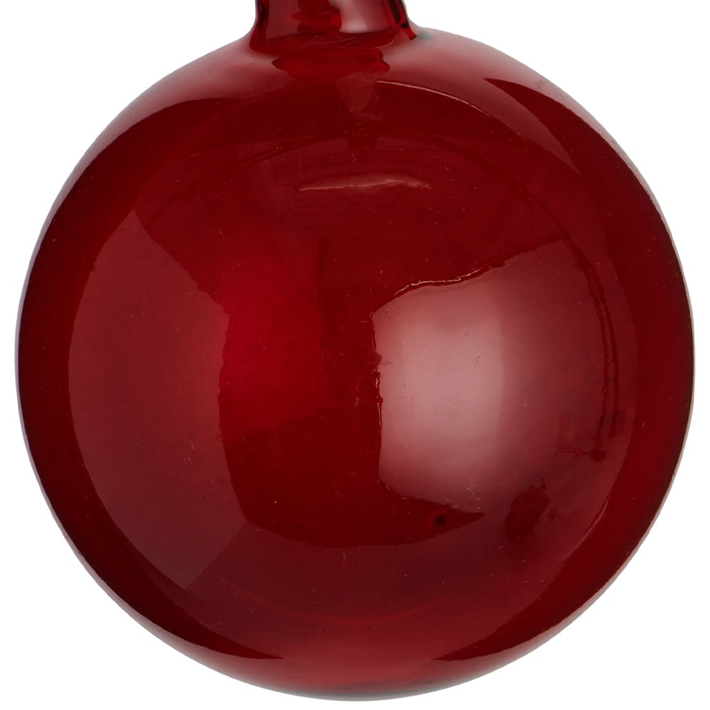 Wilko 4 Pack Winter Red Glass Baubles Image 4