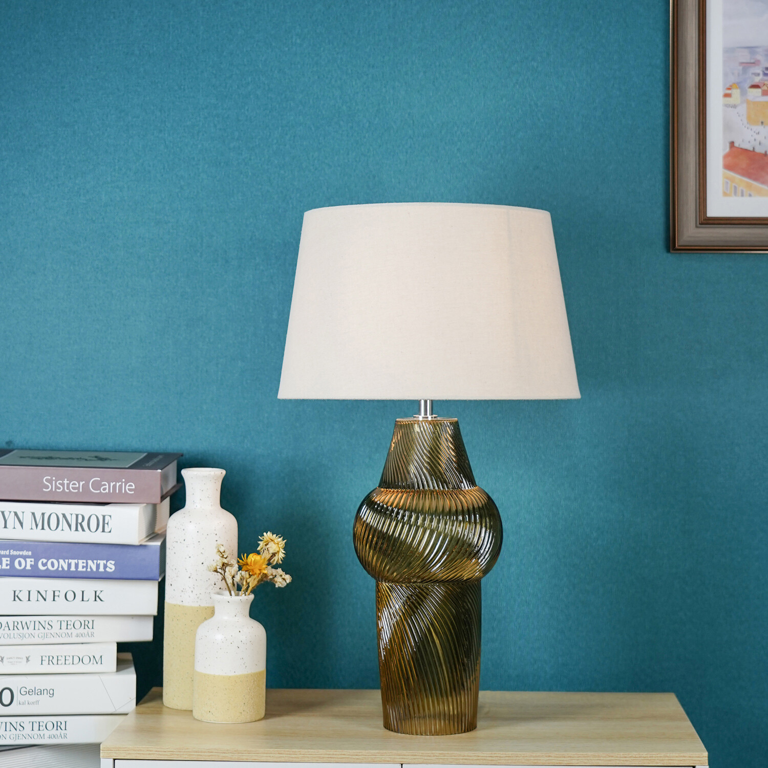 Bowie Glass Table Lamp Brown Image 3