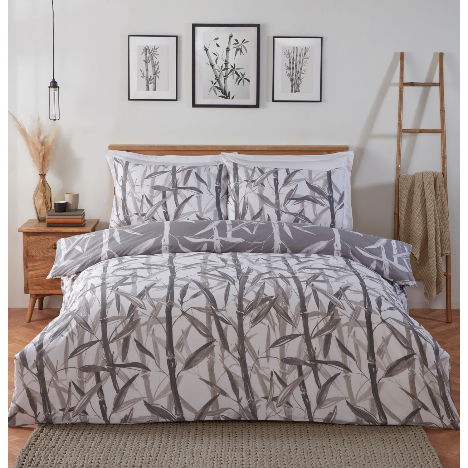 Kyoto Bamboo Duvet Cover and Pillowcase Set - Natural / Double Image 1