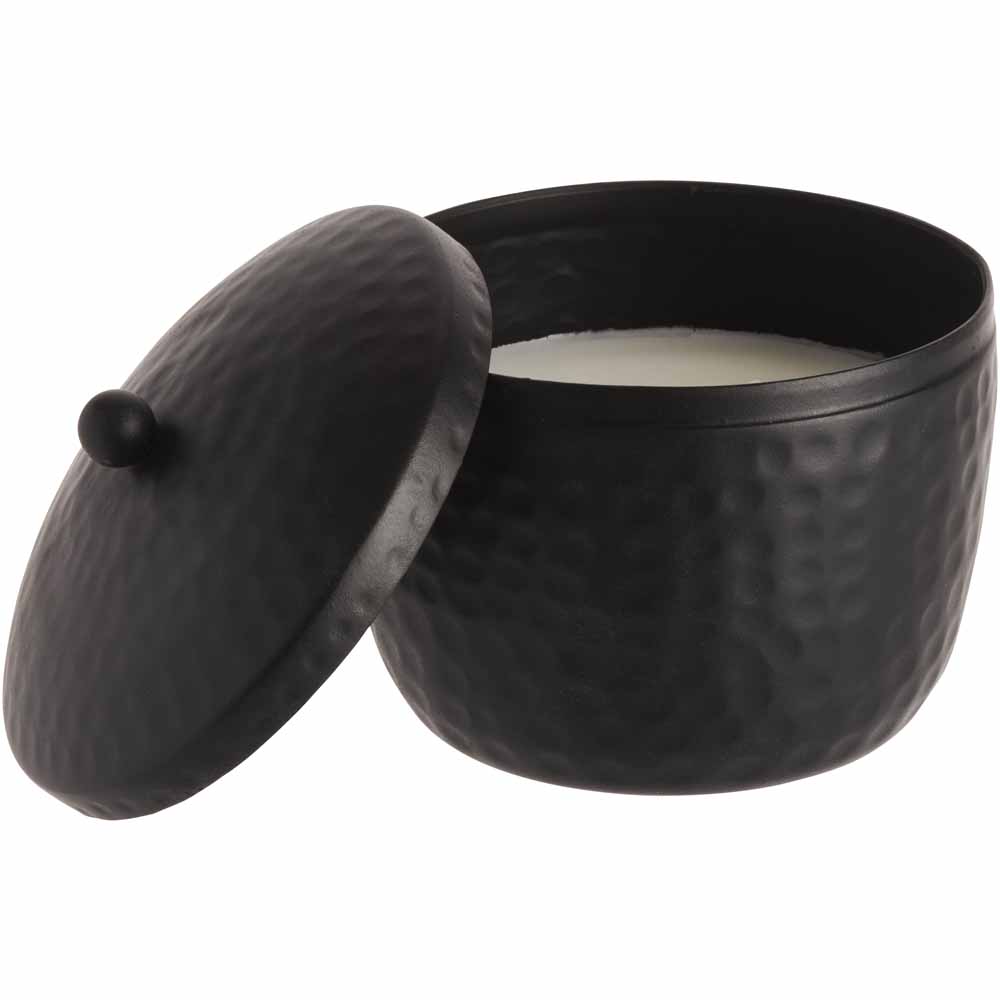 Wilko Black Hammered Candle Jar Image 2