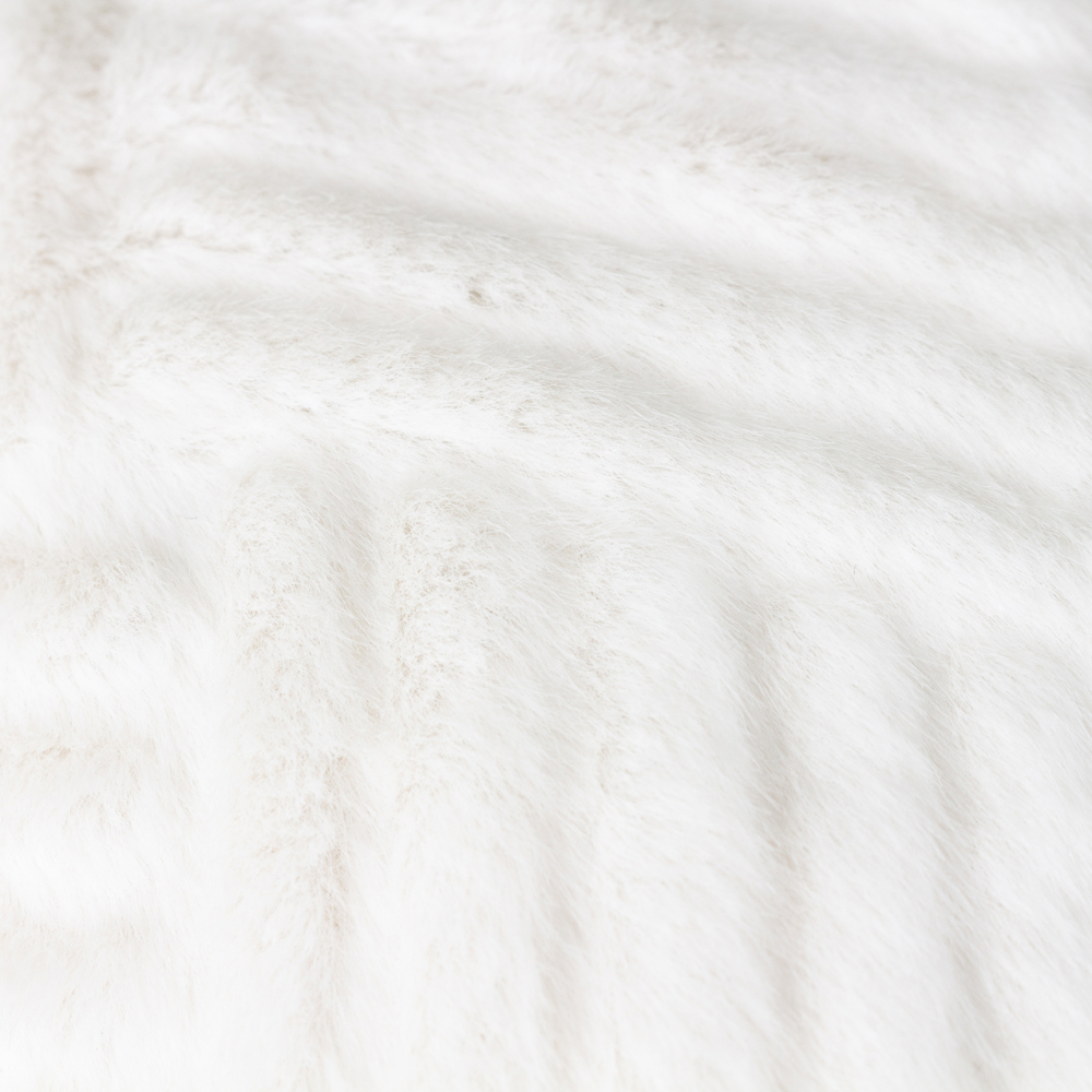 Paoletti Sonnet White Cut Faux Fur Throw 130 x 180cm Image 2