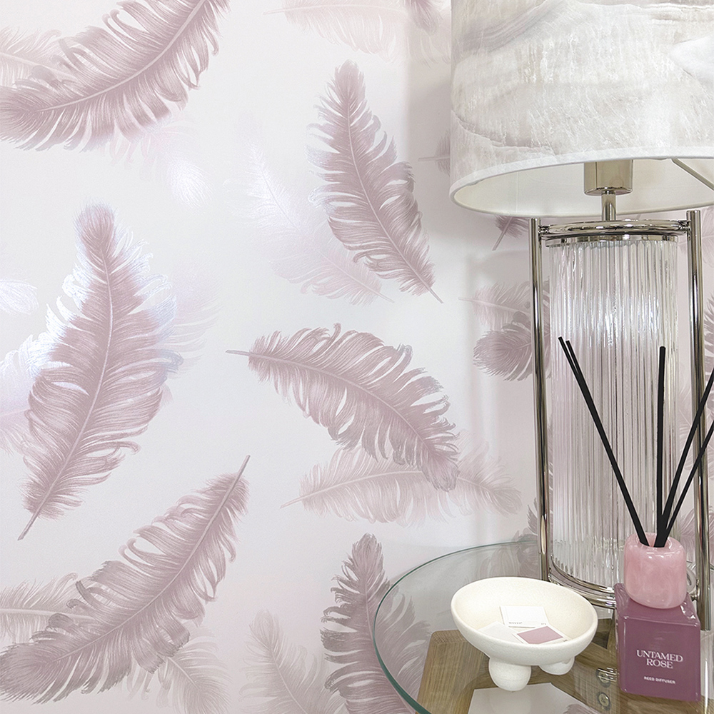 Belgravia Decor Feather Pink Wallpaper Image 2