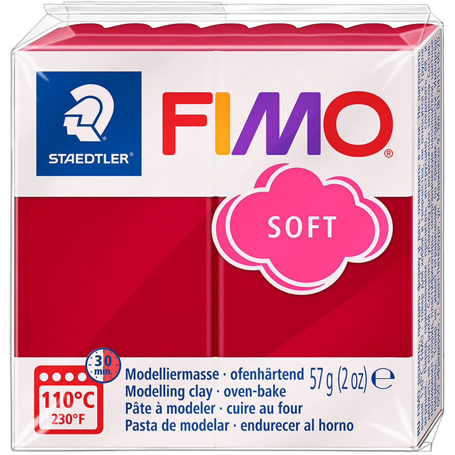 Staedtler FIMO Soft Modelling Clay Block - Cherry Red Image 1