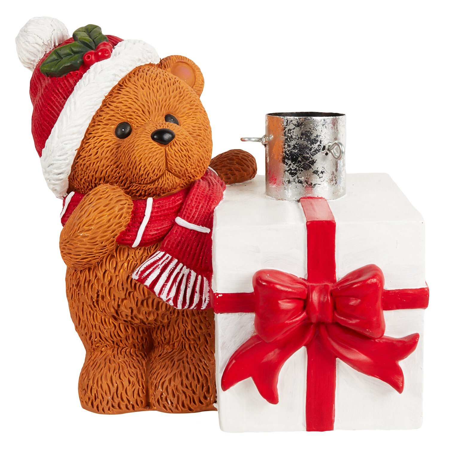 Bear Gift Box Tree Stand - Brown Image 1