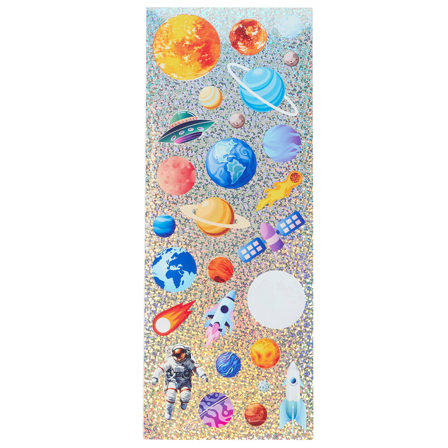 Glitter Space Stickers - Multicolour Image 1