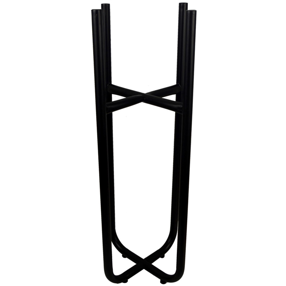Leaf Tall Black Metal Planter Stand and Copper Planter Set 62 x 18cm Image 2