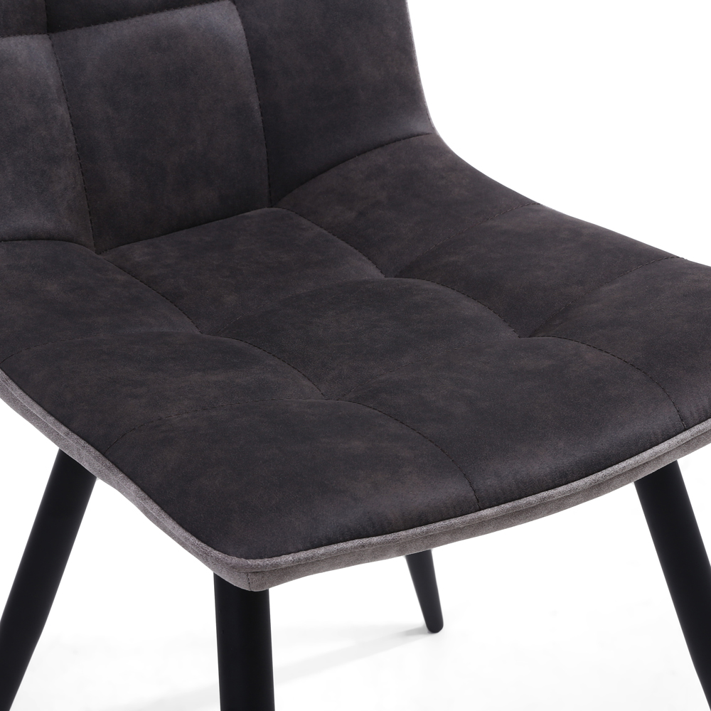 Rodeo Set of 2 Dark Grey Suede Effect Dining Chair Image 5