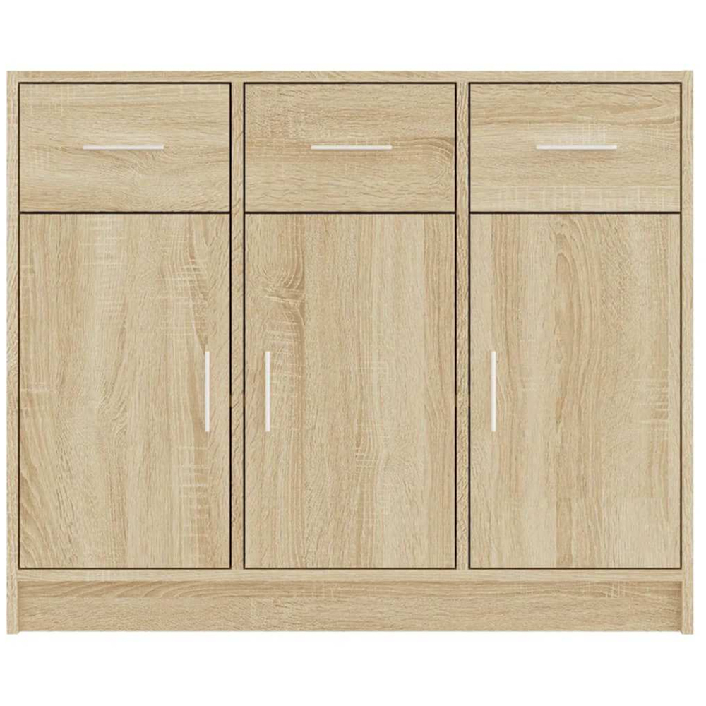 vidaXL 3 Door 3 Drawer Sonoma Oak Sideboard Image 5