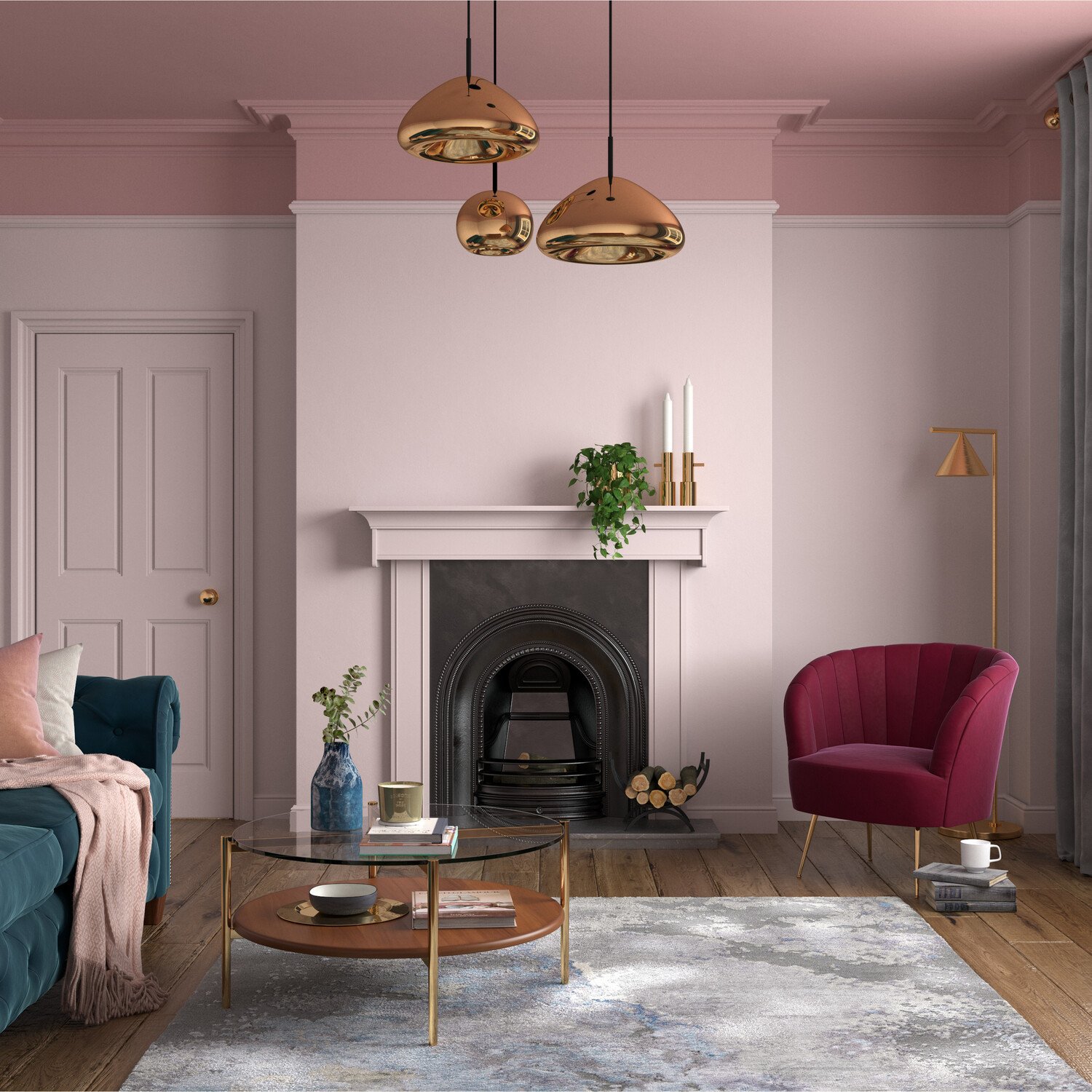 Dulux Heritage Walls and Ceilings Potters Pink Velvet Matt Emulsion Paint Tester Image 6