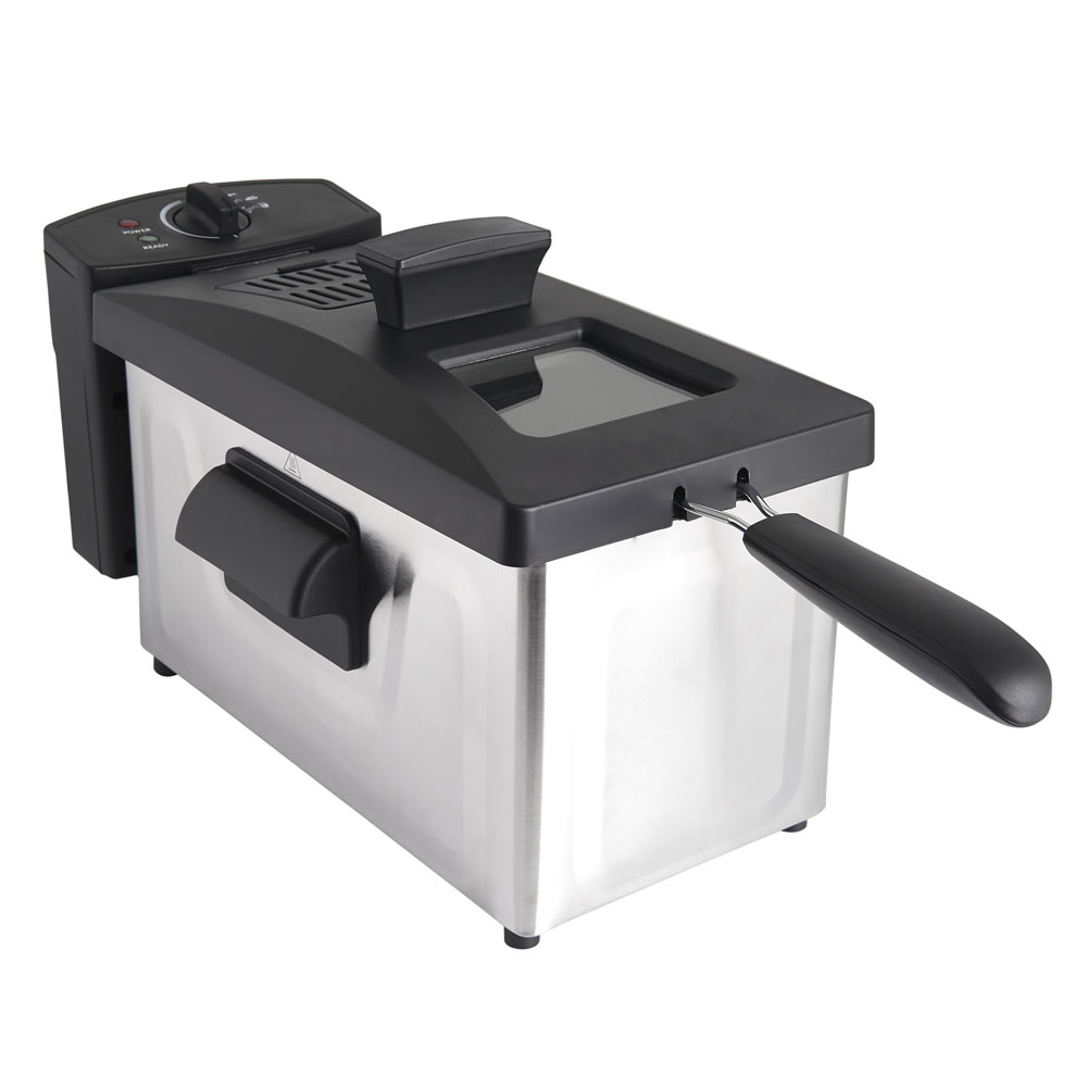 Wilko Stainless Steel 3L Deep Fat Fryer Image 1