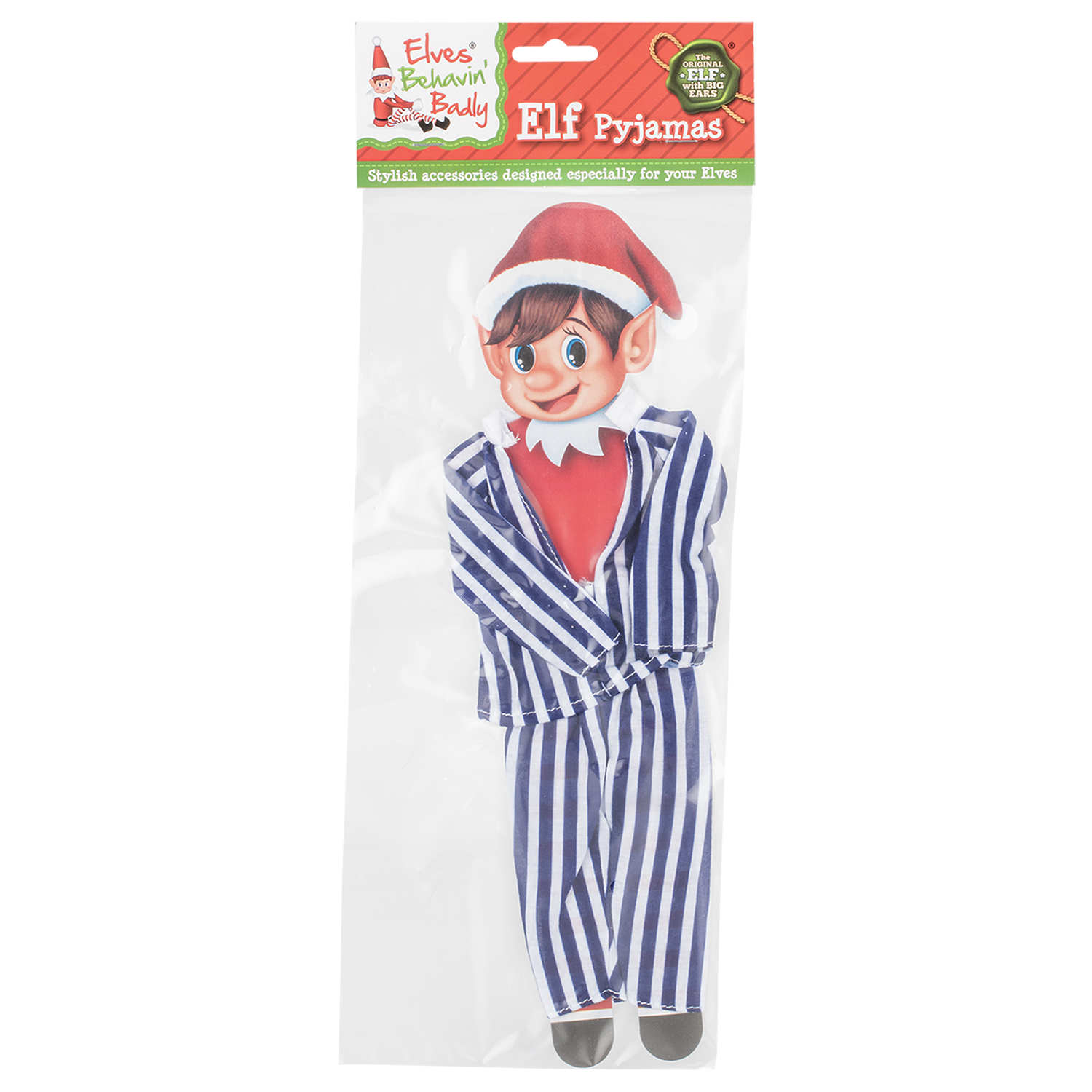 Single Elves Behavin' Badly Striped Elf Pyjamas in Assorted styles Image 1