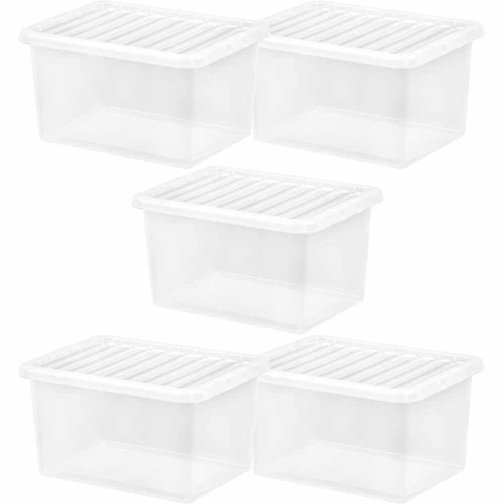 Wham 31L Crystal Storage Box and Lid 5 Pack Image 1