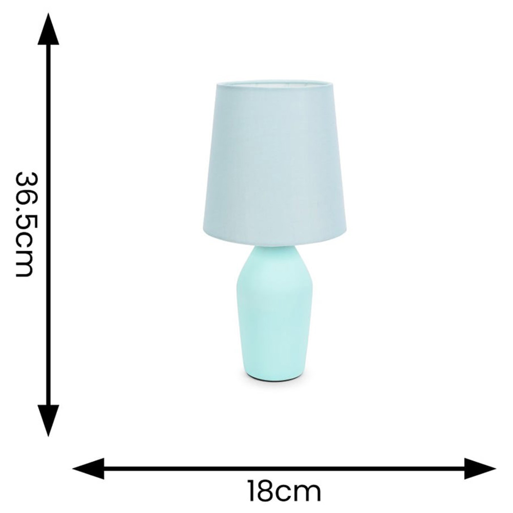 ValueLights Arlo Set of 2 Duck Egg Blue Shade Ceramic LED Table Lamp Image 4
