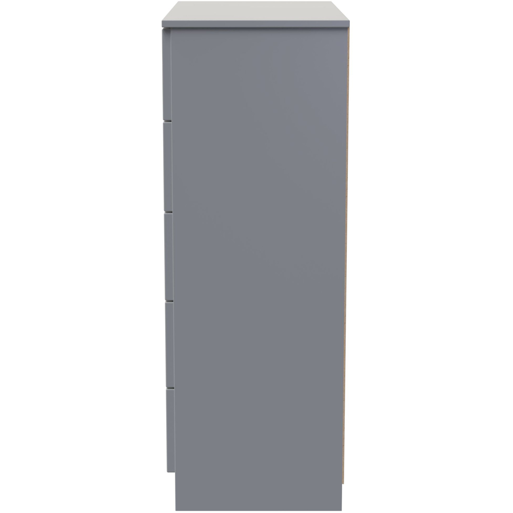 Crowndale Milan 5 Drawer Dusk Grey Chest of Drawers Ready Assembled Image 3