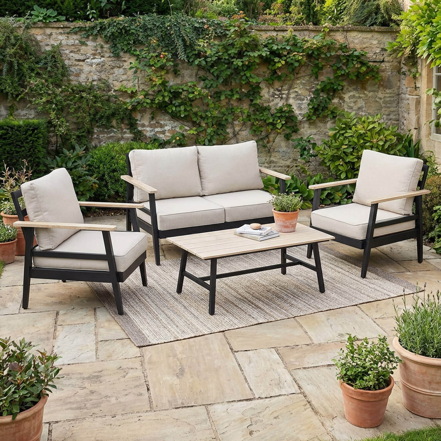 Amaya 4 Seater Grey Outdoor Sofa Set Image 5