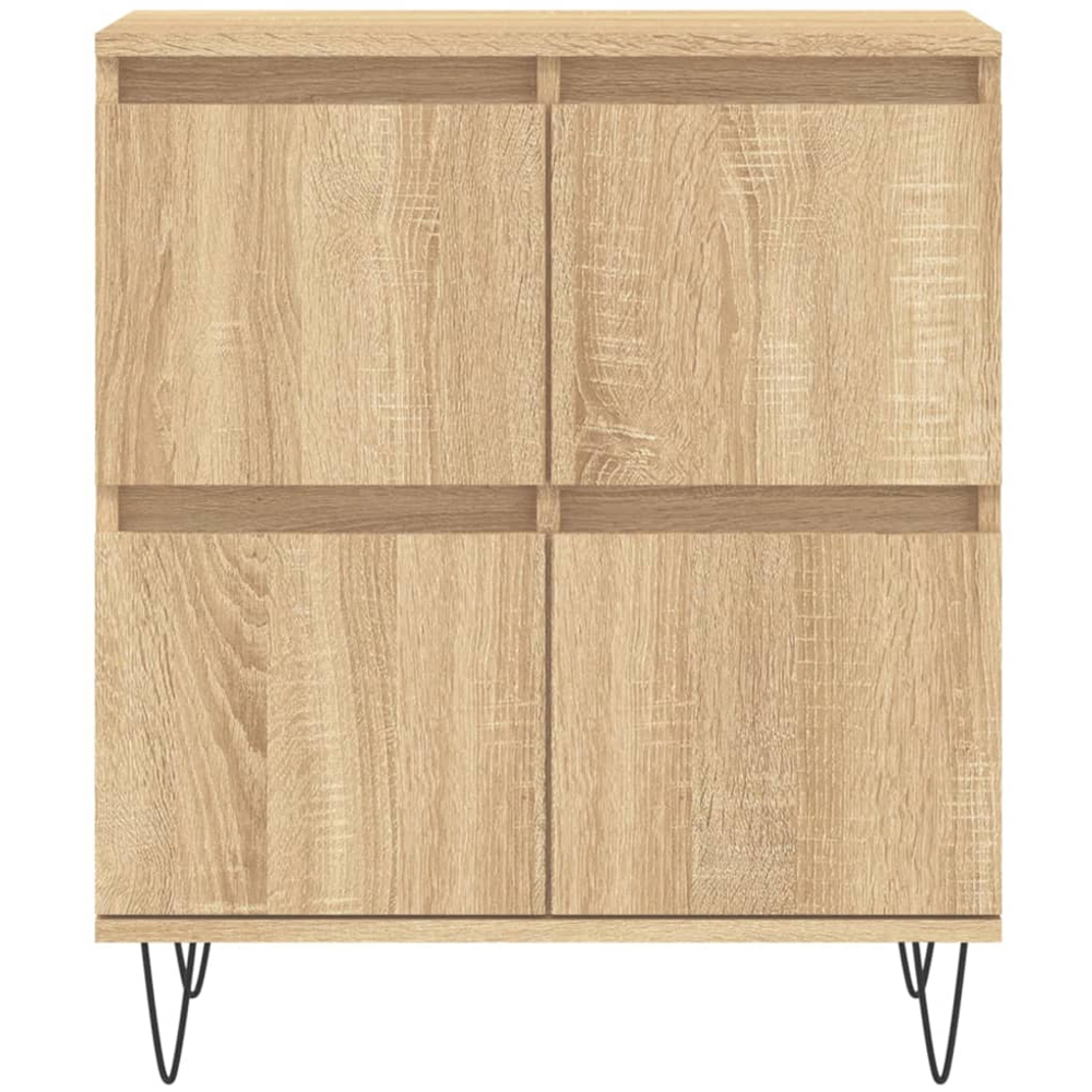 vidaXL 4 Drawer Sonoma Oak Sideboard with Metal Legs Image 5