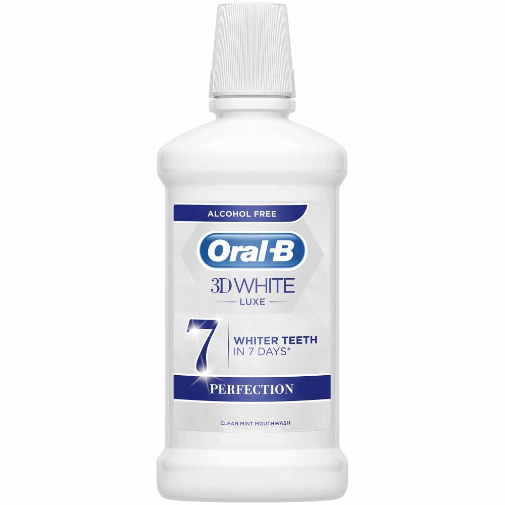 Oral B 3D White Luxe Perfection Mouthwash 500ml Image 1