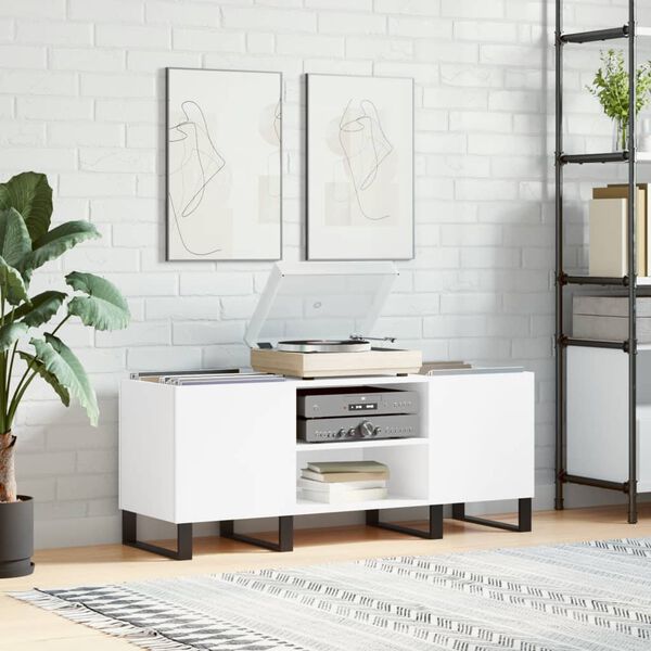 vidaXL 2 Shelf White Record Cabinet Image 8