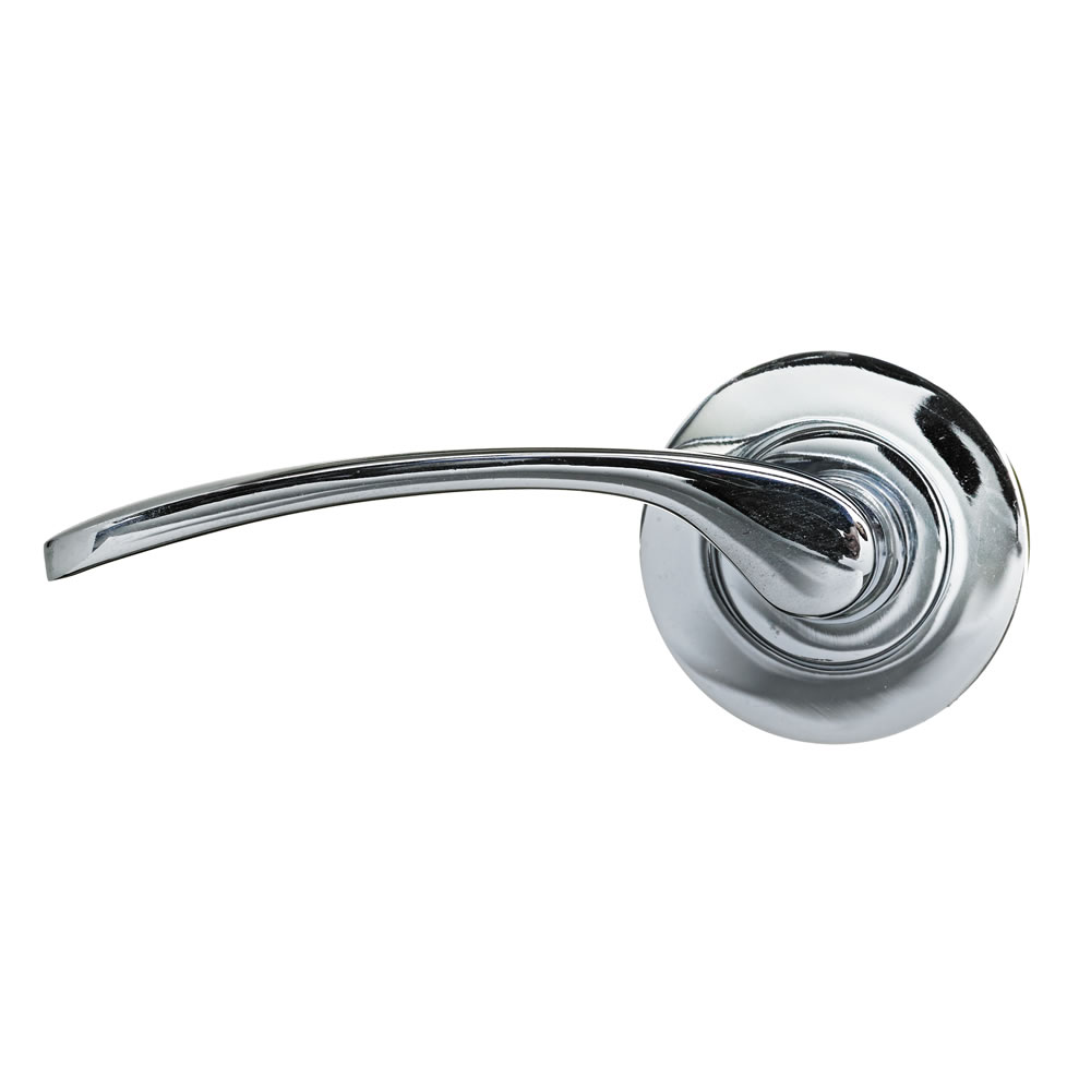 Wilko Toulouse Round Rose Door Handle Chrome Image